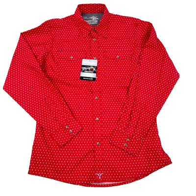 Camisa de Competición Wrangler 20X Niños XL Roja Manchada Abotonada Western Rodeo Snap Foto 1 de 4