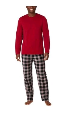 New Men's Cuddl Duds Cozy Relaxed Fit Lodge Pajama Set Red / plaid L - Image 1 of 2