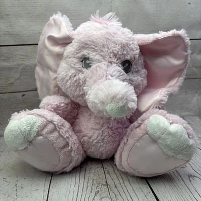 Peluche de elefante rosa bebé Aurora 10" grises ojos cosidos peluche dedos de los pies Foto 1 de 4