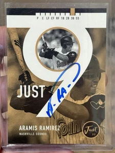 RARE! 1999 Just 9 Minors Aramis Ramirez Memorabilia Nashville Sounds AUTO /100 - Picture 1 of 2