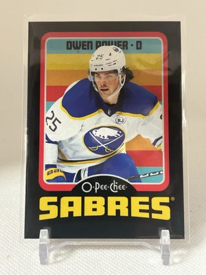 2024-25 O-PEE-CHEE RETRO BLACK BORDER OWEN POWER  /100 BUFFALO SABRES #445 - Image 1 of 2
