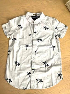 Cactus Boys Sand Casual Short Sleeve Shirt Size 9/10 Blue Palm Tree NWOT - Picture 1 of 5