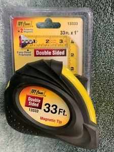 33-ft HEAVY DUTY Tape Measure, Double Sided Fractional w/Magnetic Hook - Picture 1 of 4