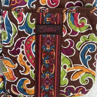 Bolso Bandolera Longaberger Sisters Marrón Patrón Paisley Bolso de Mano LIMPIO  Foto 1 de 4