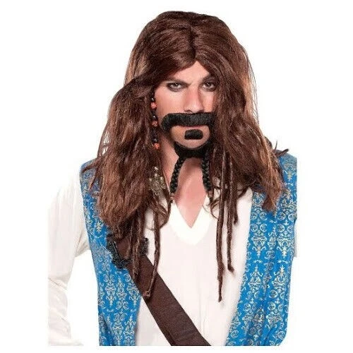 Peluca Capitán Jack Gorrión Adulto Piratas del Caribe Extraño Mareas Disfraz Foto 1 de 1