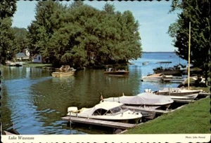 Syrakus, IN Lake Wawasee Boote Kosciusko County Indiana Postkarte - Bild 1 von 2