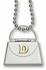 Letter D Initial Locket Envelope Purse Pendant Charm Stainless Steel Necklace