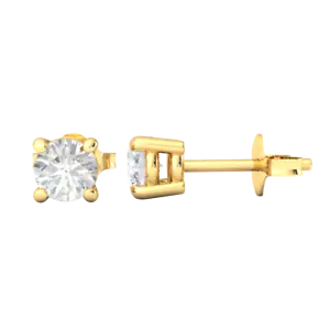 0.24ct Round Lab-Created Diamond 14k Gold Stud Earrings Basket Solitaire FG VS2 - Picture 1 of 21