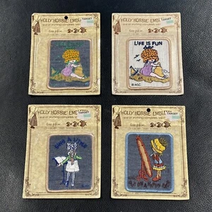 VTG 4x Holly Hobbie Emblem Patch 1973 * American Greetings Three Fish Sealed - Picture 1 of 6