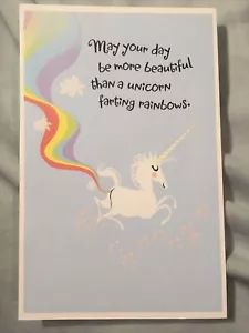 Farting Unicorn Greeting Card Front, Art and Crafts Pieces, used Birthday print - Picture 1 of 5