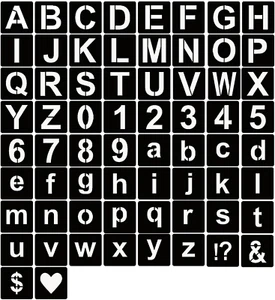 2.5 Inch Letter Stencils Symbol Numbers Craft Stencils, 66 Pcs Reusable Plastic - Picture 1 of 7