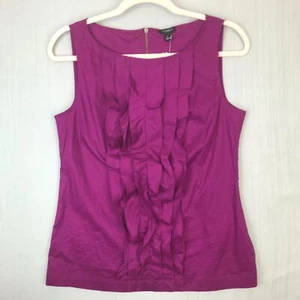 Ann Taylor NWT Purple Sleeveless Top Embellished Cotton Blend Size 2 - Picture 1 of 6