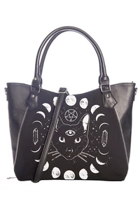 Banned Alternative Handtasche Pentacle Coven Henkeltasche Gothic Katze und Mond