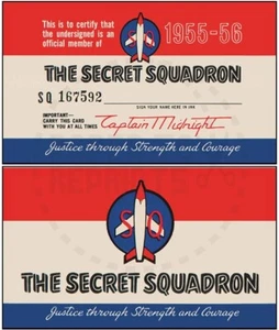 TARJETA DE MEMBRESÍA CAPITÁN MEDIANOCHE EL ESCUADRÓN SECRETO - REIMPRESIÓN VINTAGE - Imagen 1 de 1