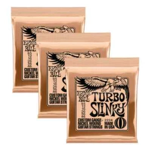 3 SETS ERNIE BALL TURBO SLINKY 2224 ELECTRIC GUITAR STRINGS 9.5-46 GAUGE - Picture 1 of 9
