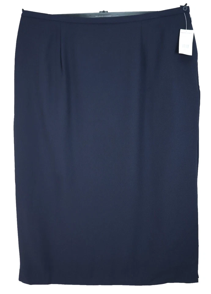 NUEVO CON ETIQUETAS KAREN SCOTT Mujer 100% Poliéster Falda Lápiz Recta Azul Marino 22W Plus Foto 1 de 4
