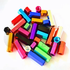 UNC 6#-32 Aluminium Alloy Threaded Standoff Spacers Hex Nuts Sleeving Connector - Picture 1 of 10