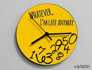 Whatever I'm Late Anyway / Round Yellow - Wall Clock - Picture 1 of 4