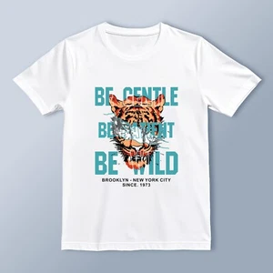 "Be Wild" Tiger Graphic T-Shirt | Bold Animal Print | Unisex Urban Streetwear Te - Picture 1 of 7