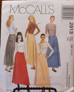 2913 McCalls SEWING Pattern UNCUT Misses 4-8 a-line maxi skirt back detail fulln - Picture 1 of 2