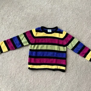 TALBOTS KIDS GIRLS 5 PULLOVER SWEATER, STRIPED, ROLLED EDGE AT NECKLINE, HEM - Picture 1 of 3