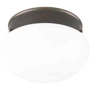 Progress Lighting 2-Light Antique Bronze Flush Mount with White Glass - Picture 1 of 3