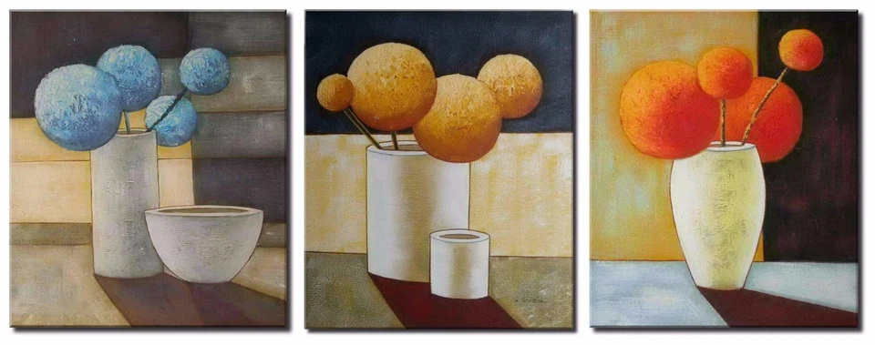 Extra Large Oil Painting x 3 Pieces - Modern Decor for Home, Office or Kitchen - image 1 of 4