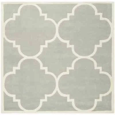 Square Rug Hand Tufted Wool Geometric Rug Area Rug Living Room office Rug Hall - Image 1 of 4
