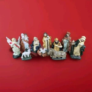 Belén vintage - 10 figuras de cerámica pintadas a mano años 70 - Imagen 1 de 6