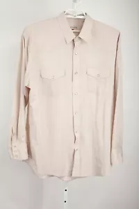 Roper Shirt Mens 2XL XXL Beige Striped Pearl Snap Long Sleeve Western Pockets - Picture 1 of 12