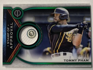 Tommy Pham 2021 Topps Tribute Stamp of Approval Relic Green /99 San Diego Padres