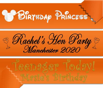 MY PRETTY LITTLE GIFTS Personalised 80cm Banner Orange - Birthday Party Hen Do Bride Baby Shower