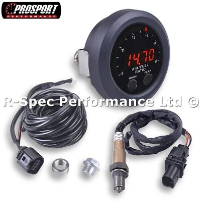 Prosport UK Basic 52 mm Slimline Breitband AFR Luft-Kraftstoff-Verhältnis Messgerät Kit & Sensor - Bild 1 von 4