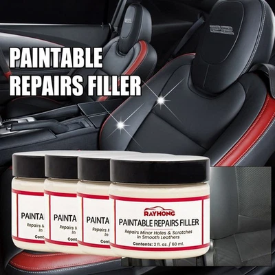 Relleno de reparación de cuero pintable para asientos de coche, sofás y arañazos - secado rápido Foto 1 de 4