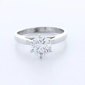 Solitär Verlobungsring klassisch Platin 1,68 ct rund Lab-gezüchtet Diamant E VS2 - Bild 1 von 11