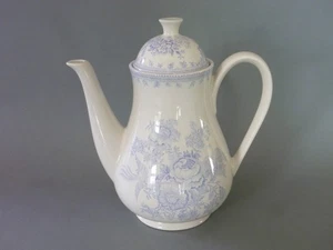 Burleigh Asiatic Pheasant Coffee Pot - Blue White Transfer - Picture 1 of 9