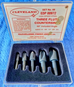 Cleveland edp00972 5 Piece 60 Degree High Speed Steel Countersink Set 00972 - Picture 1 of 13