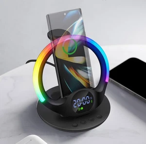 6in1 Wireless Charger Station Alarm Clock LED Light For Samsung S25 Galaxy Watch - Picture 1 of 12