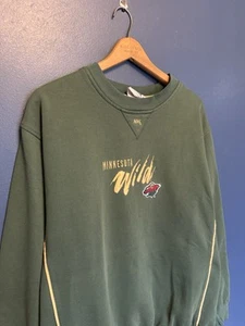 Vintage Lee Sport NHL Minnesota Wild Hockey Sweatshirt Größe Large grün - Bild 1 von 4