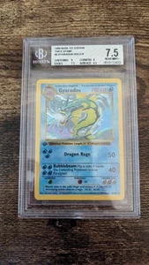 BGS 7.5 Pokemon Gyarados Holo 1st edition base set shadowless 6/102 NOT PSA 7 8 - Picture 1 of 2
