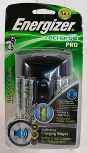 Energizer Pro Caricabatteria Inc 4 x AA 2000mAh Batterie Ricaricabili - Foto 1 di 4