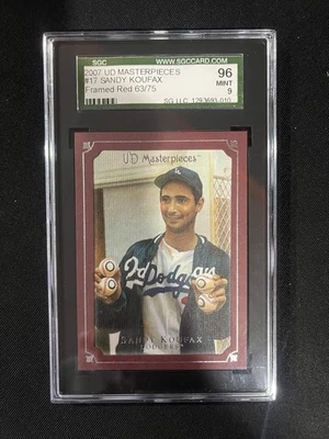 Sandy Koufax 2007 UD Obras Maestras Enmarcadas Rojo Raro SSP/75 SGC 9 Como Nuevo Foto 1 de 2