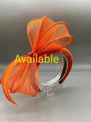 Tocado Fascinator Púrpura, Verde y Naranja - #Bodas #Fiestas de Té #Ocasiones Foto 1 de 3