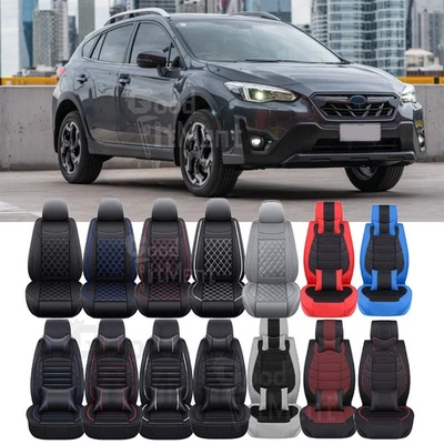 For Subaru XV 2012-2022 Car Seat Covers 2Pc/5Pcs Front Rear Full Set PU Leather - image 1 of 4
