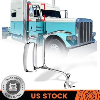 Right Side Door Mirror Power Heated Stainless For Peterbilt 384 385 386 388 389 Foto 1 de 4