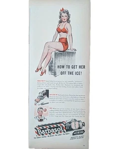 Anuncio impreso barbasol 1943 vintage Segunda Guerra Mundial - Imagen 1 de 1