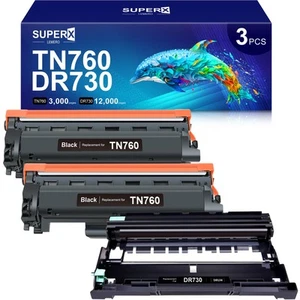 Compatible Toner Cartridge Replacement for Brother TN760 Toner and DR730 Drum... - Picture 1 of 6