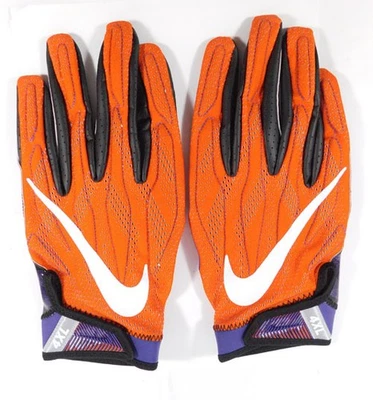 Clemson Tigers Team Issued Superbad 4 Orange/Orchid Size 4XL FB Gloves PGF432 - Image 1 of 4