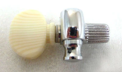 Chrome plated 5th string banjo machine head prg - ivory button-one piece-329C-BI - Image 1 of 4