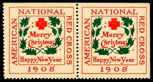 1908 Scott #WX3 Type 1 Christmas Seal Cinderella Stamp Mint NH Smooth OG Perf 12 - Picture 1 of 2